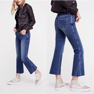 Free People Blue Flare Wide Leg Jeans